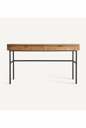 Elm Wood 2-Drawer Desk | Vical Home Nuapa desk,home desk,workstation
