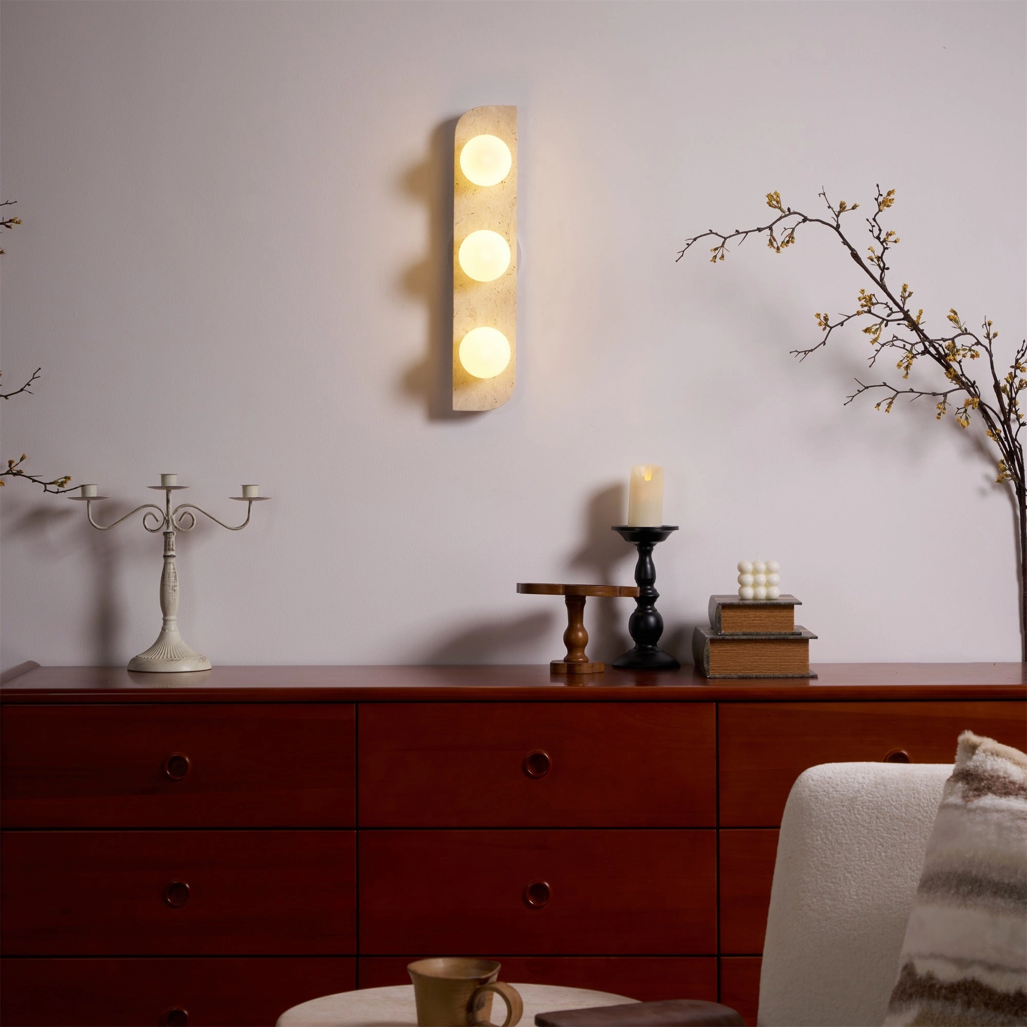 Elysian Travertine Wall Light