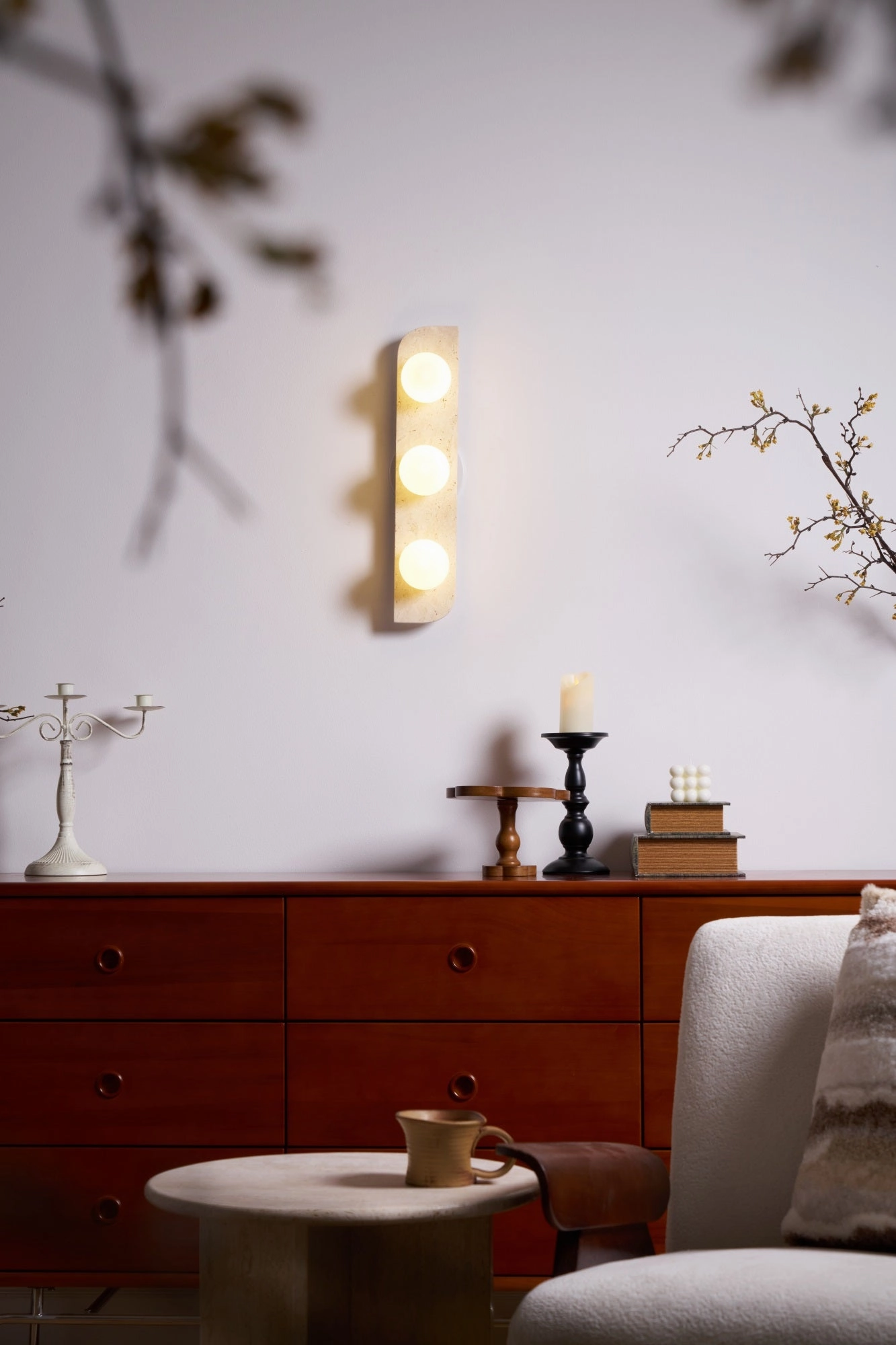 Elysian Travertine Wall Light