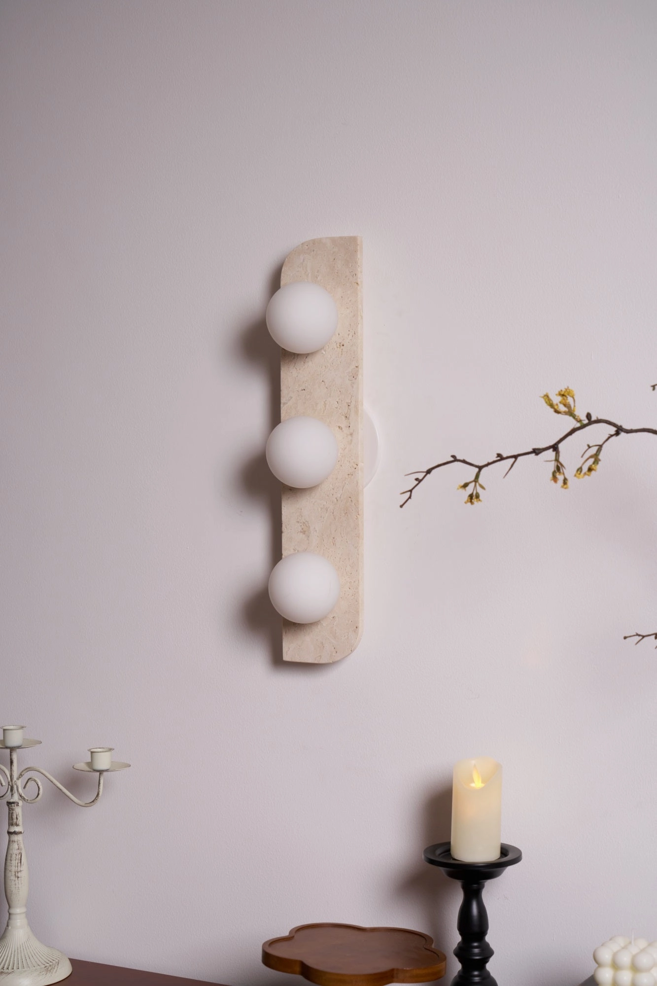 Elysian Travertine Wall Light