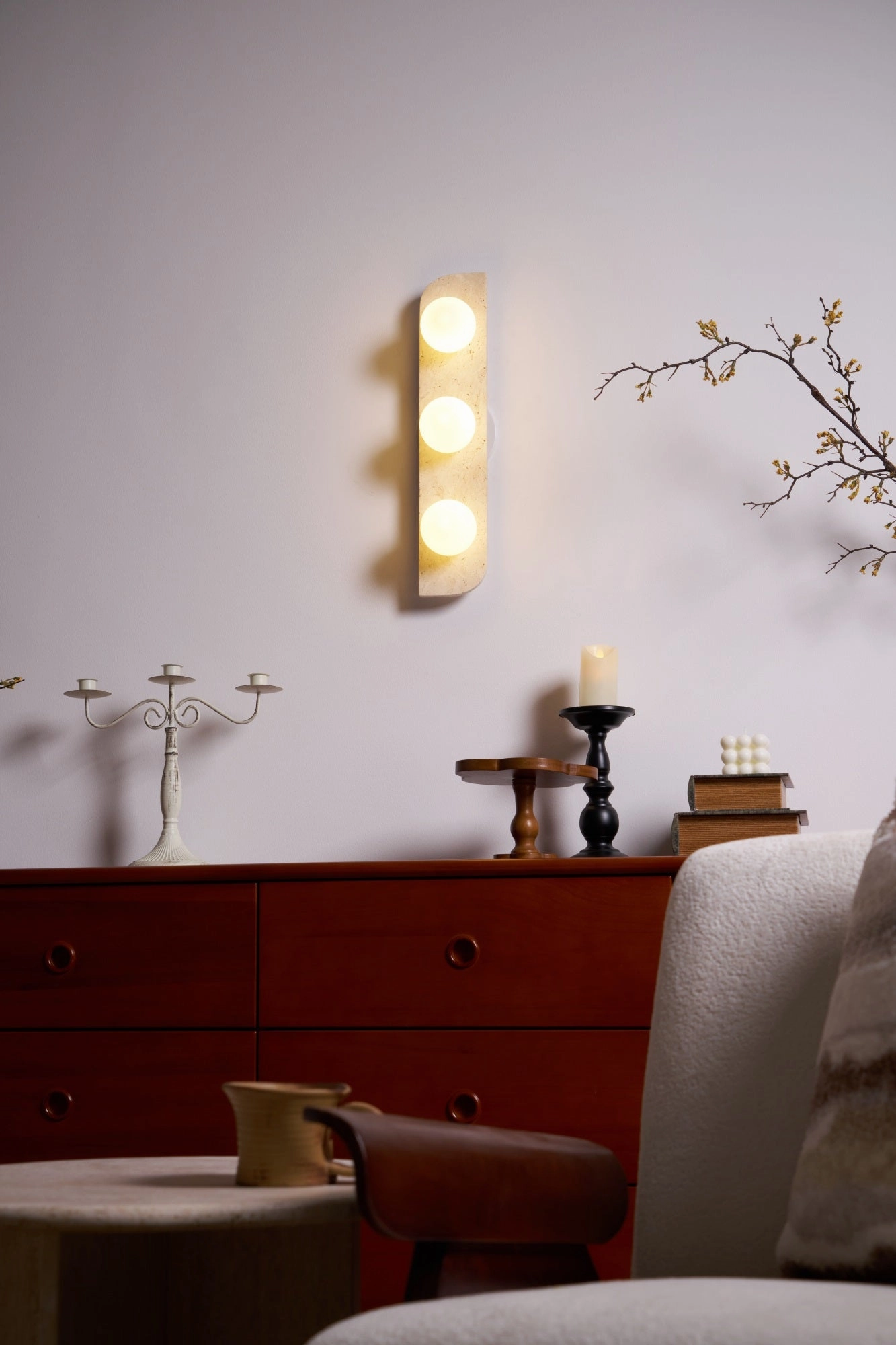 Elysian Travertine Wall Light