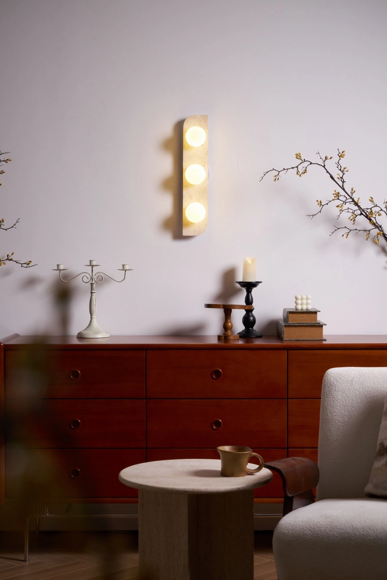 Elysian Travertine Wall Light
