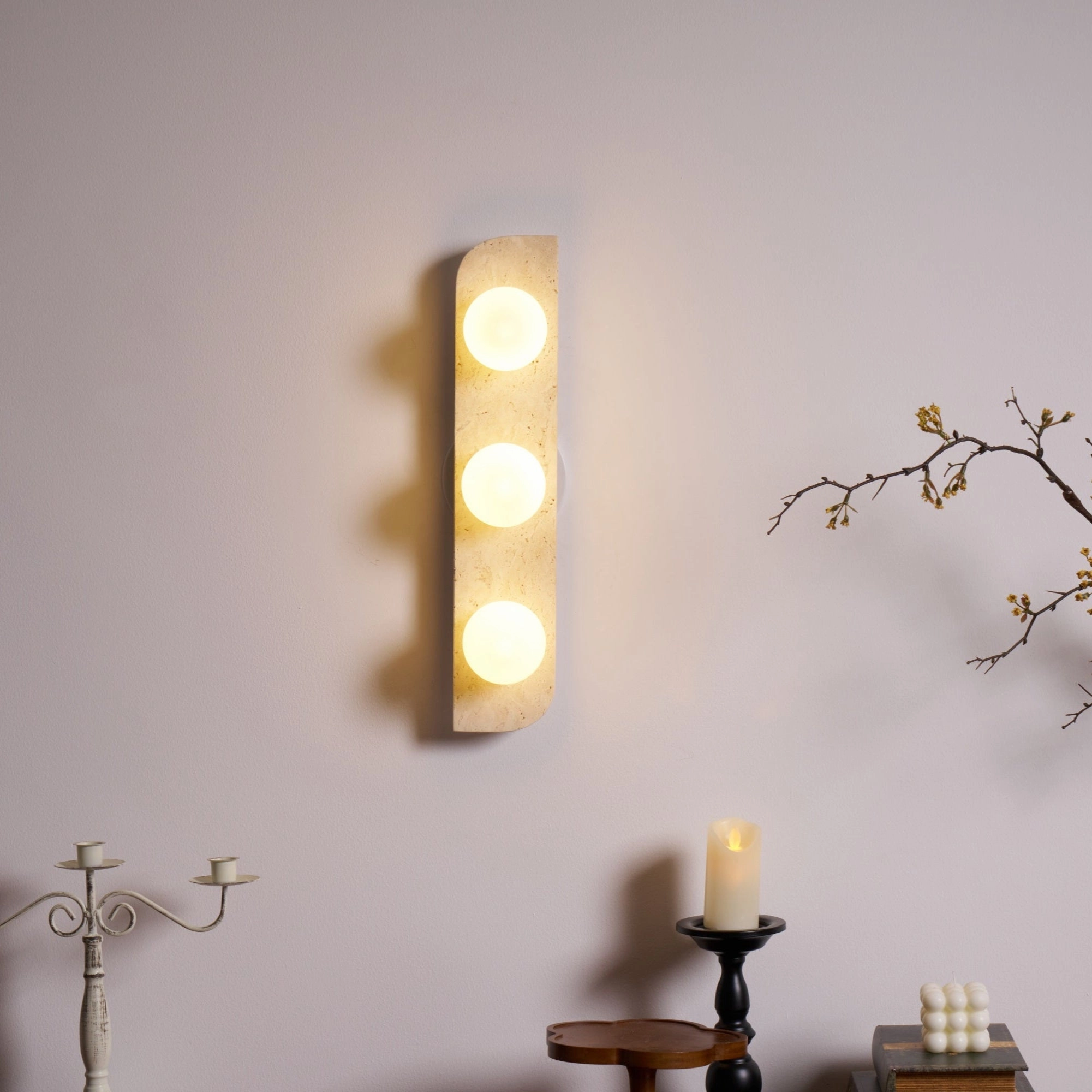 Elysian Travertine Wall Light