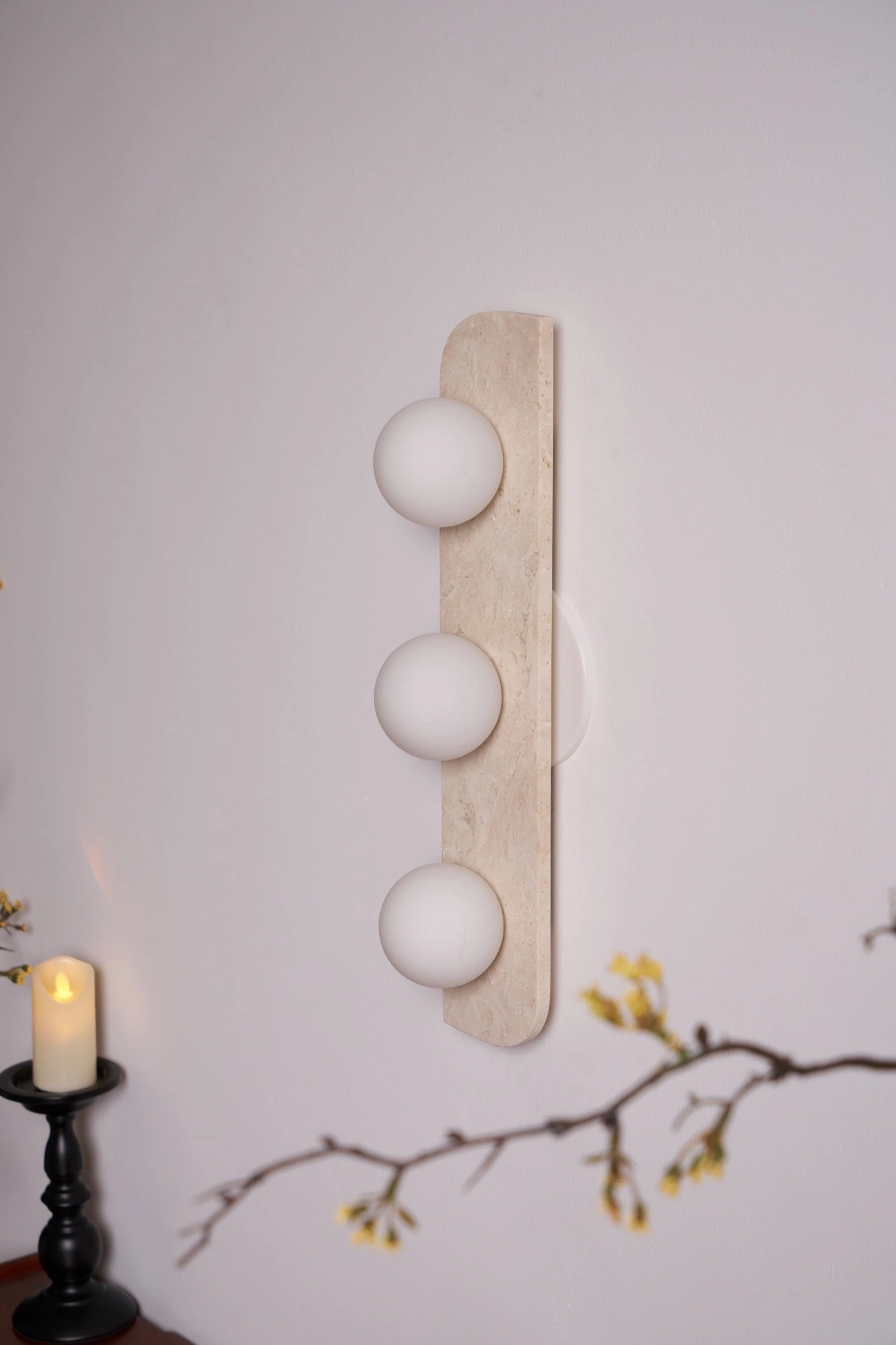 Elysian Travertine Wall Light