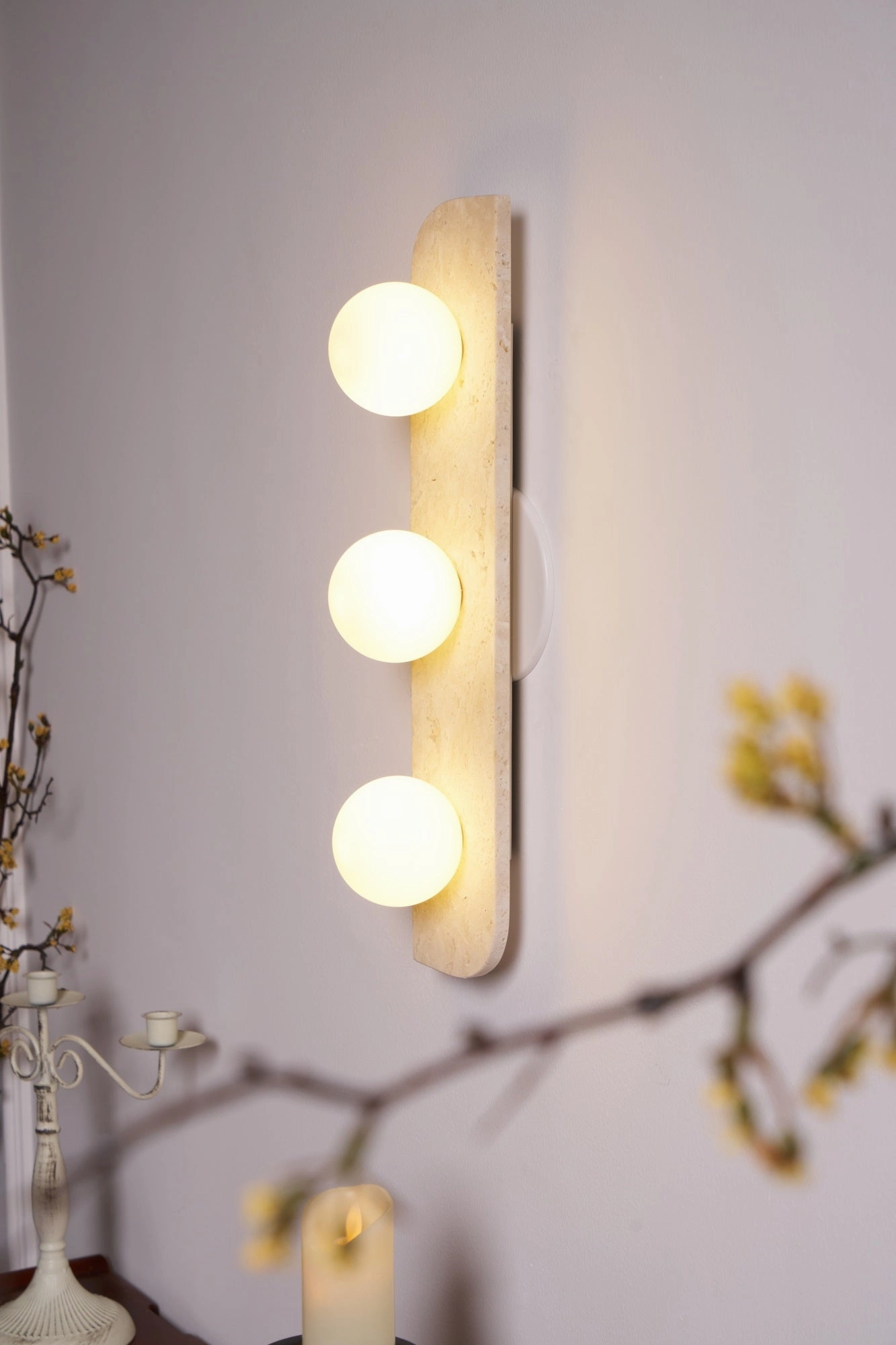 Elysian Travertine Wall Light