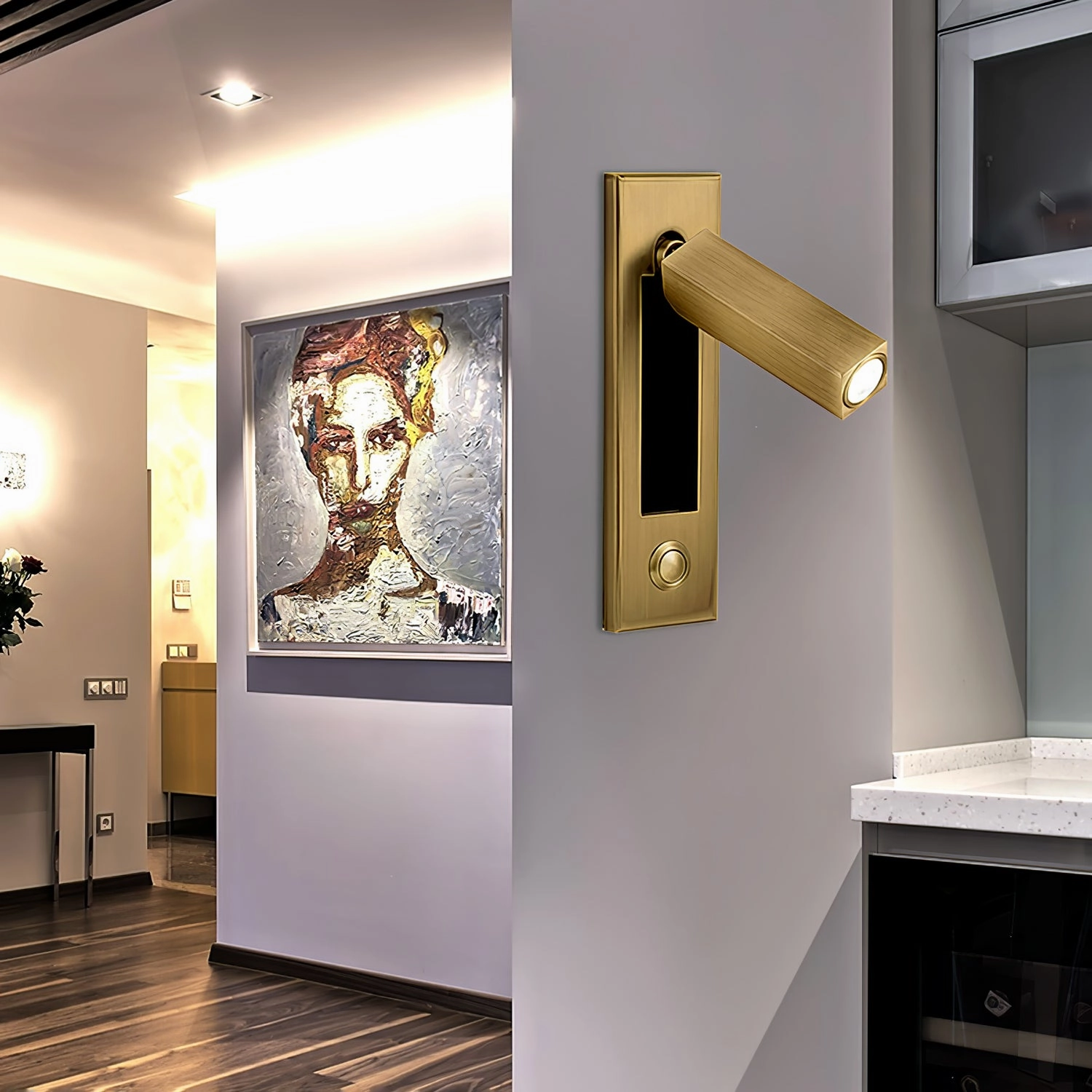 Embedded Bedside Plug-in Sconce