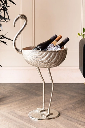 Enamel Metallic & Pale Pink Flamingo Wine Cooler kitchenware,kitchen essentials,cooking tools