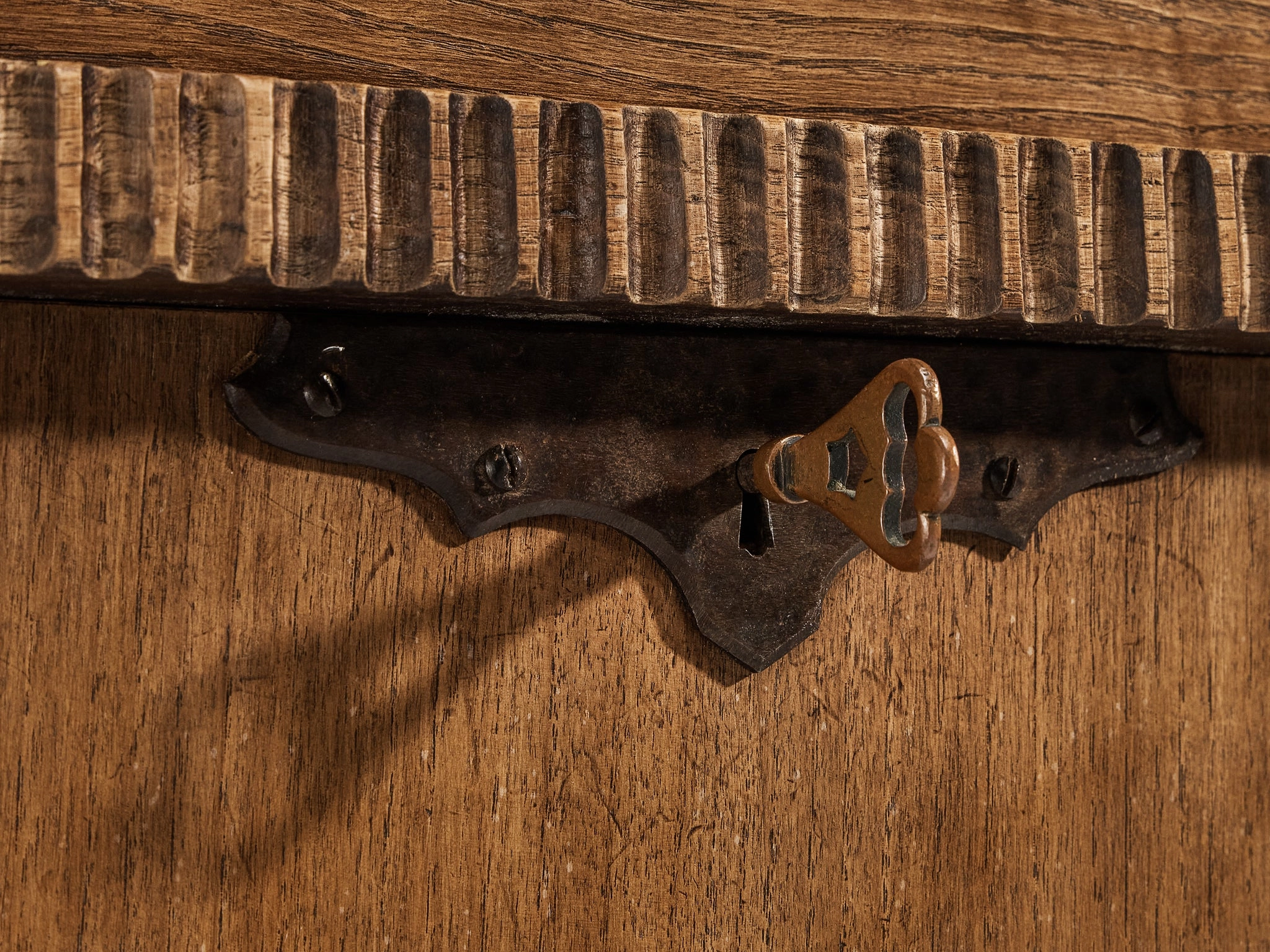 Ernesto Valabrega for Studio Vittorio Valabrega Sideboard in Solid Oak and Iron