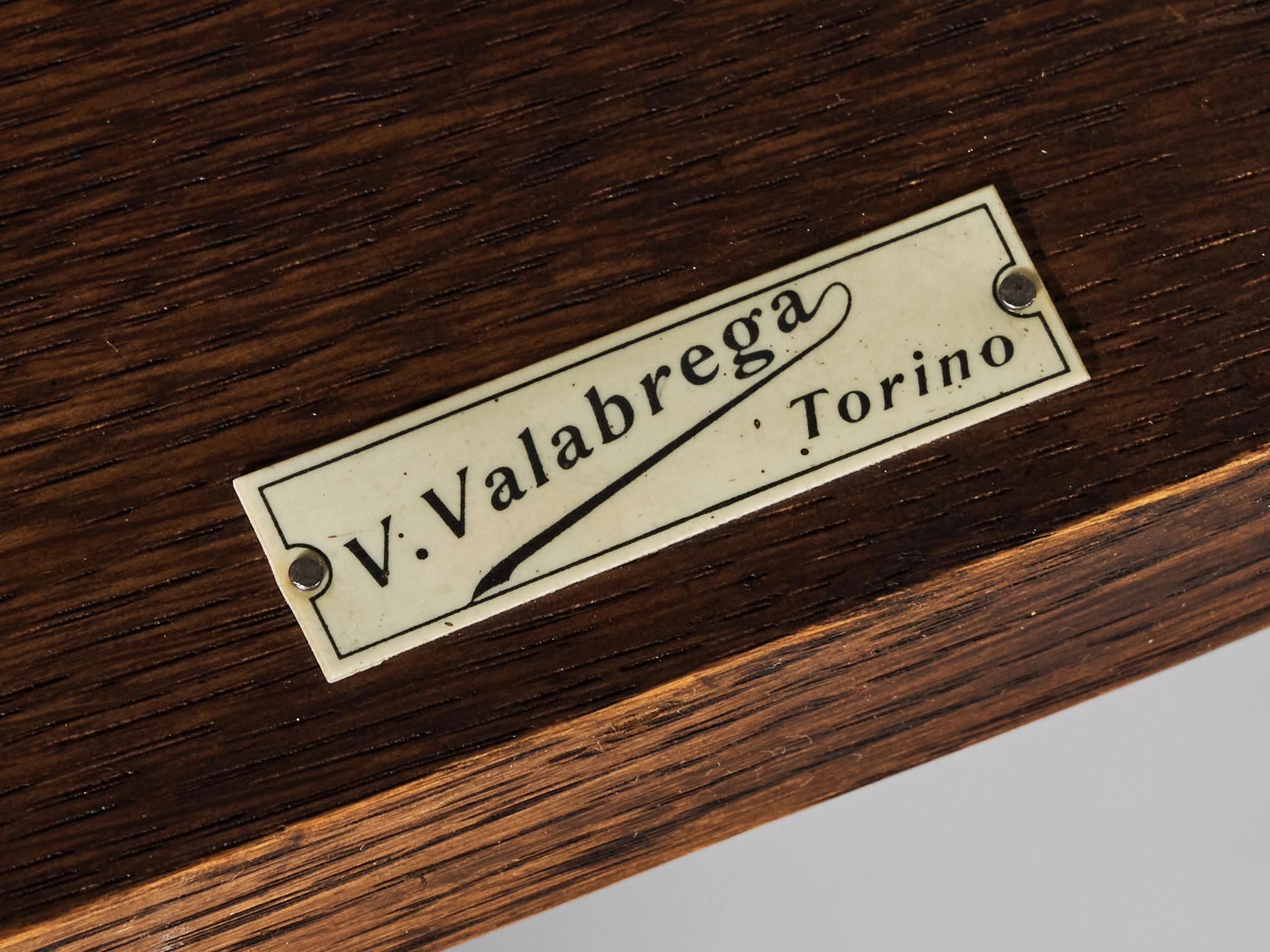 Ernesto Valabrega for Vittorio Valabrega Art Deco Cabinet in Oak and Iron