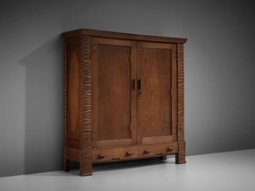 Ernesto Valabrega Large Highboard in Chestnut storage cabinet,organizer,furniture storage