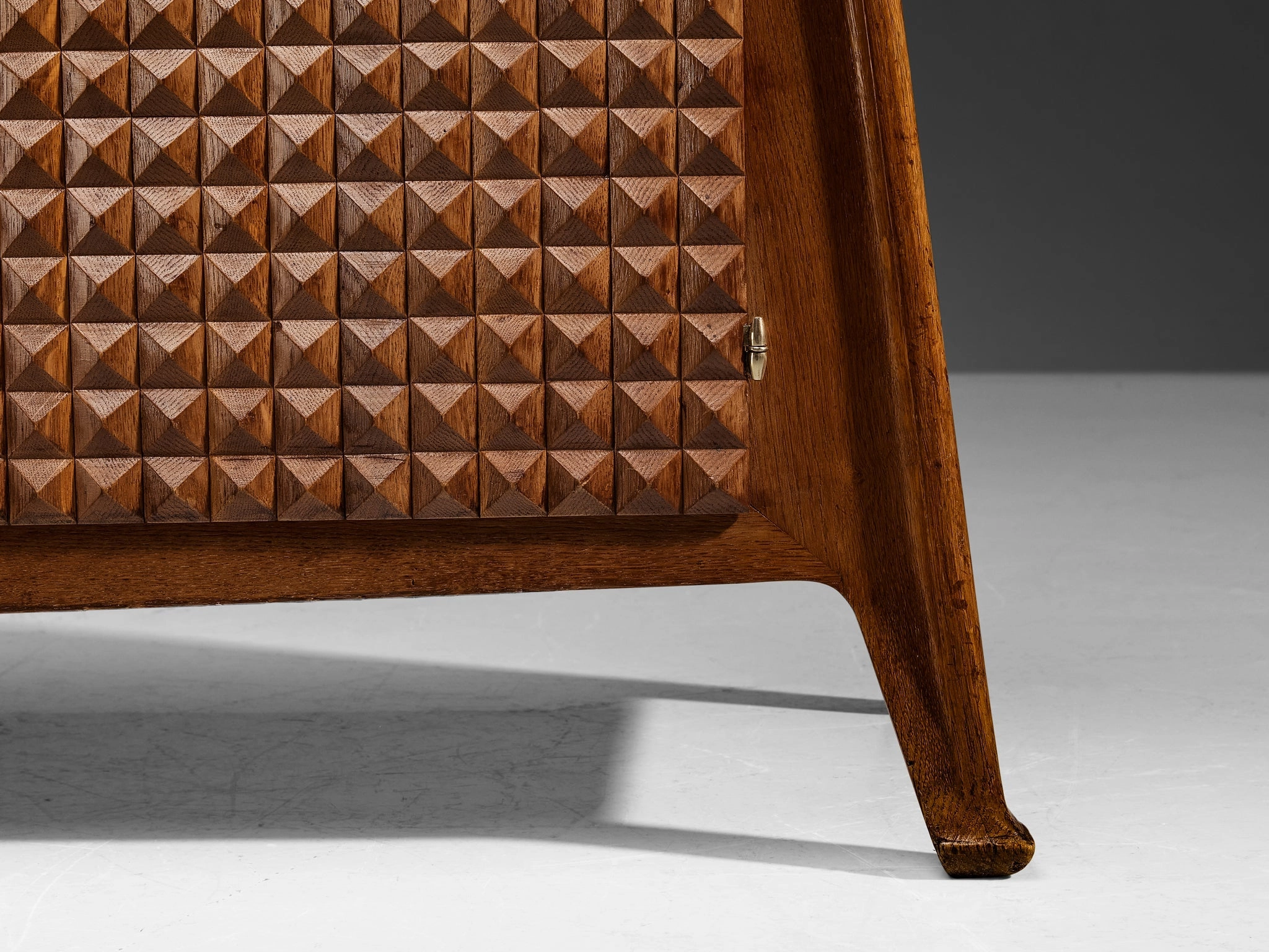 Ernesto Valabrega Sideboard in Stained Oak and Brass