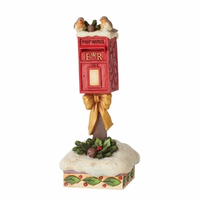 European Robins on Postbox figurines,decorative figurines,home accents