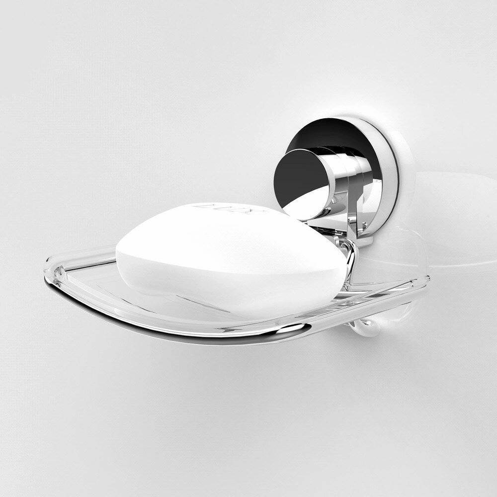Everloc Xpressions Stainless Steel and Plastic Suction Cup Soap Holder - Silver