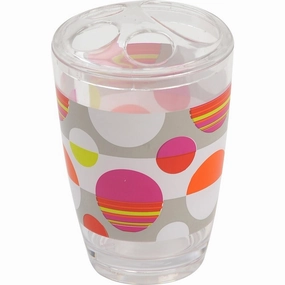 Evideco Clear Acrylic Toothbrush Holder Design Eclats - Multicolor, Red, Pink, Purple, Green, Orange - 2.95 L x 2.95 W x 4.52 H toothbrush holder,bathroom cup,bathroom organizer