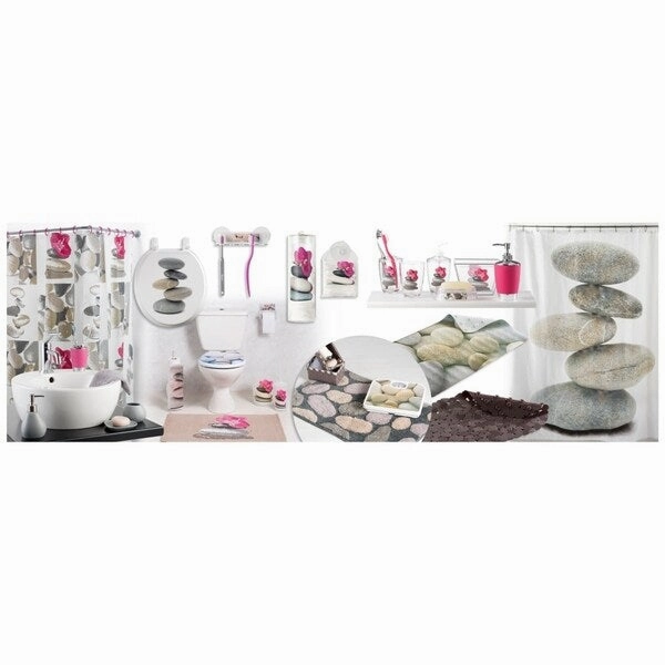 Evideco Clear Acrylic Toothbrush Holder Design Spa - Gray,Pink, Purple, White, Multi - 2.95 L x 2.95 W x 4.52 H