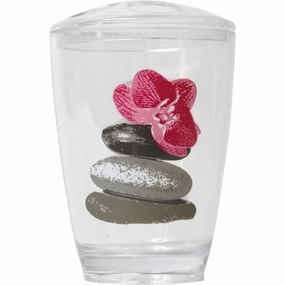 Evideco Clear Acrylic Toothbrush Holder Design Spa - Gray,Pink, Purple, White, Multi - 2.95 L x 2.95 W x 4.52 H toothbrush holder,bathroom cup,bathroom organizer