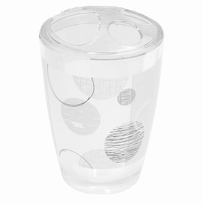 Evideco Clear Acrylic Toothbrush Toothpaste Holder Design Essential - Gray, White and Black - 2.95 L x 2.95 W x 4.52 H toothbrush holder,bathroom cup,bathroom organizer
