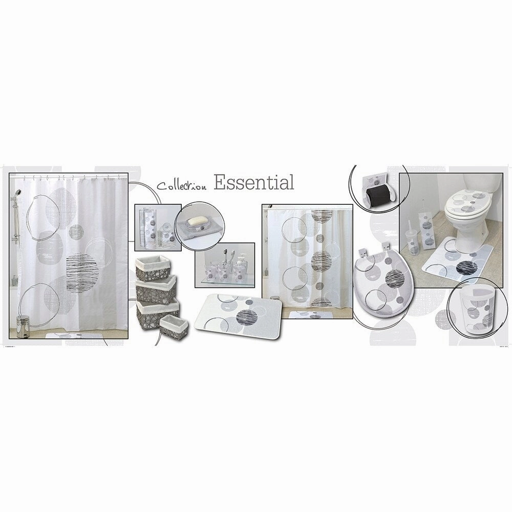 Evideco Clear Acrylic Toothbrush Toothpaste Holder Design Essential - Gray, White and Black - 2.95 L x 2.95 W x 4.52 H