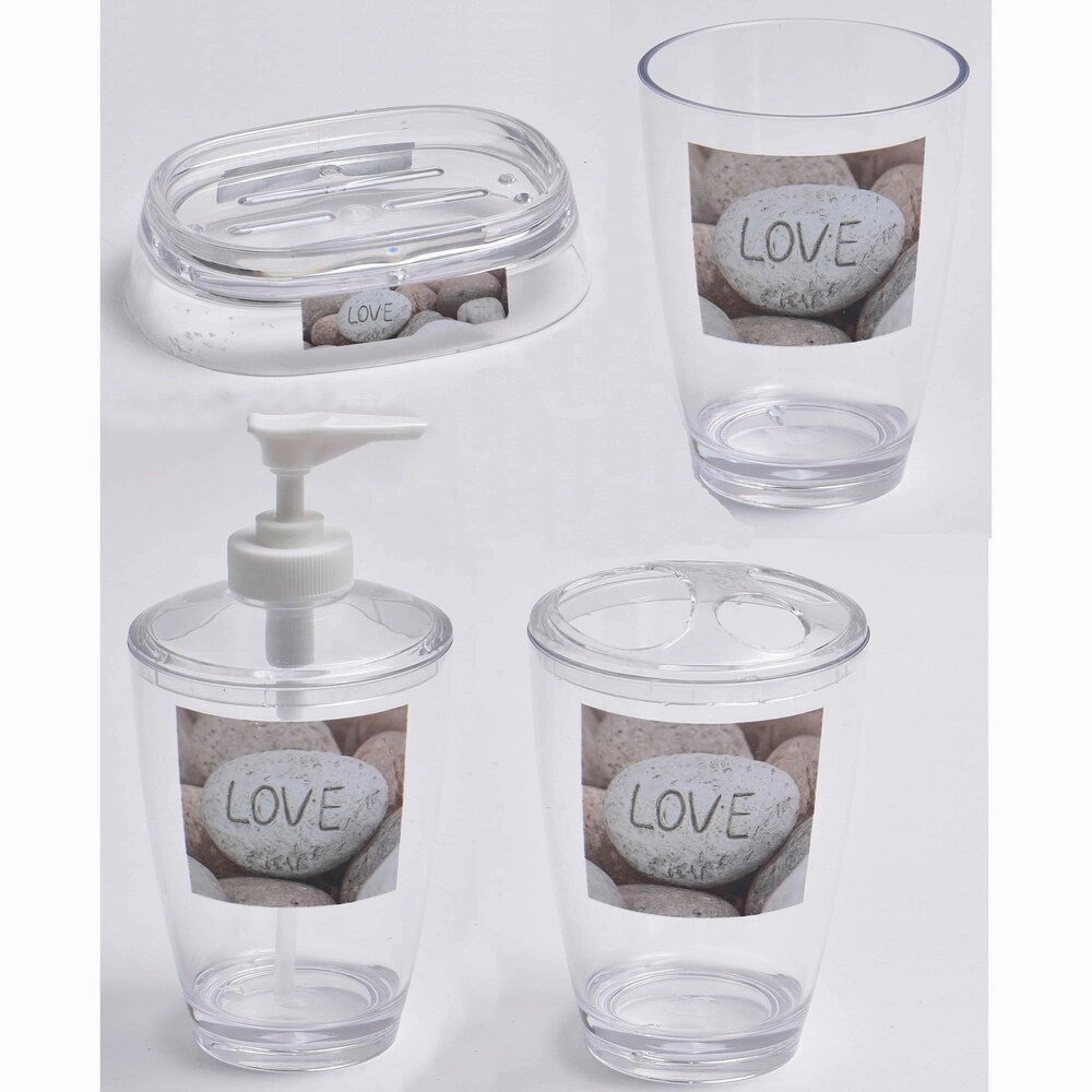 Evideco Clear Acrylic Toothbrush Toothpaste Holder Design Nature