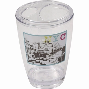 Evideco Clear Acrylic Toothbrush Toothpaste Holder Design Urban Nyc toothbrush holder,bathroom cup,bathroom organizer