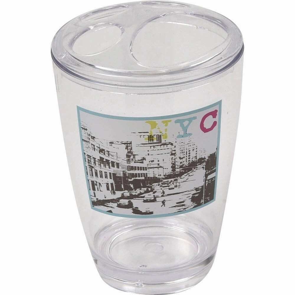 Evideco Clear Acrylic Toothbrush Toothpaste Holder Design Urban Nyc toothbrush holder,bathroom cup,bathroom organizer