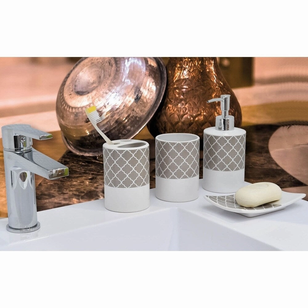 Evideco Escal Bathroom Countertop Toothbrush and Toothpaste Holder