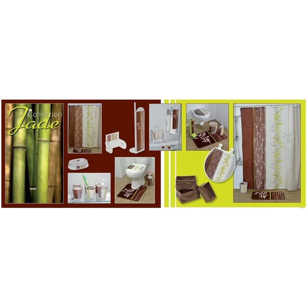 Evideco Jade Bathroom Printed Toothbrush and Toothpaste Holder - Brown, Beige, Green, Multi - 2.95 L x 2.95 W x 4.52 H