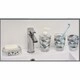 Evideco Nordik Bathroom Printed Toothbrush and Toothpaste Holder - Multi, Blue, Gray, Beige - 2.95 L x 2.95 W x 4.52 H