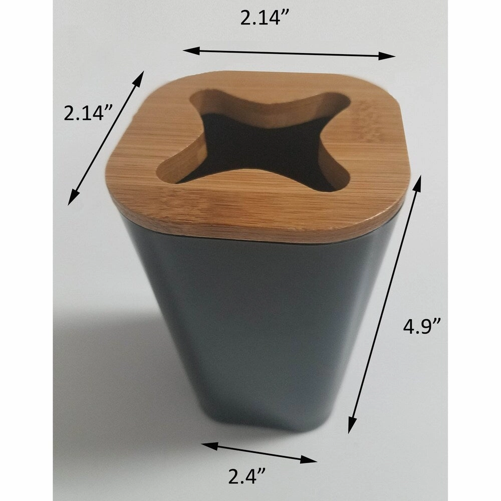 Evideco Phuket Bathroom Square Toothbrush and Toothpaste Holder Black/Bamboo