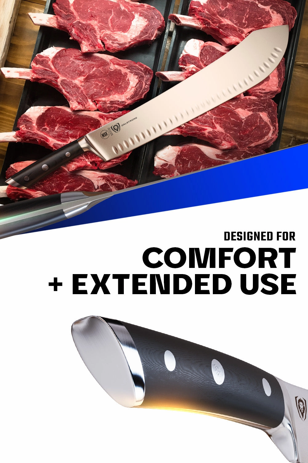 Extra-Long Bull Nose Butcher Knife 14" | Gladiator Series | NSF Certified | Dalstrong 