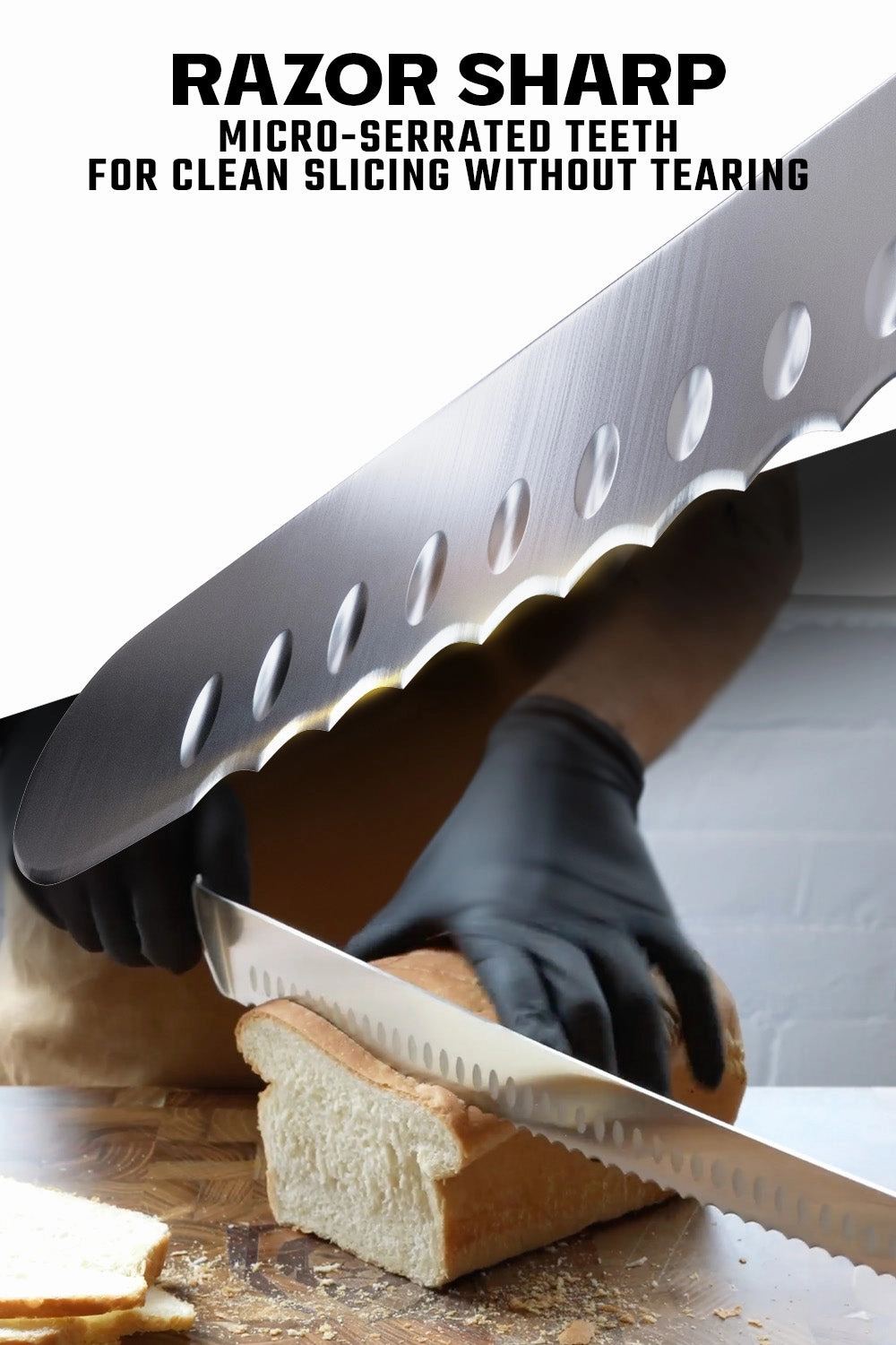 Extra-Long Serrated Slicer 14" | Gladiator Series | NSF Certified | Dalstrong 