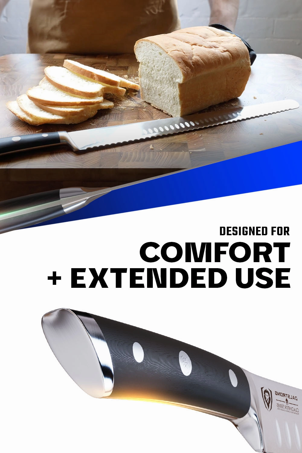 Extra-Long Serrated Slicer 14" | Gladiator Series | NSF Certified | Dalstrong 