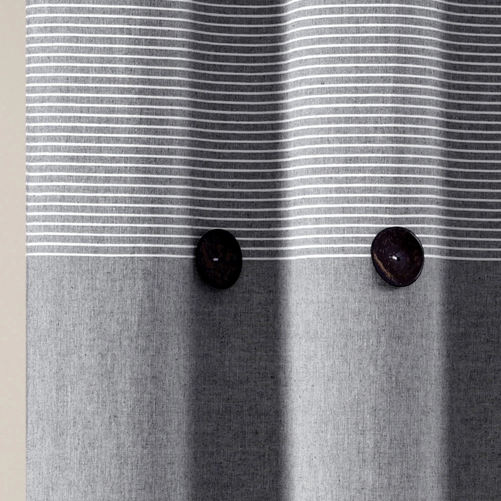 Farmhouse Button Stripe Yarn Dyed Shower Curtain