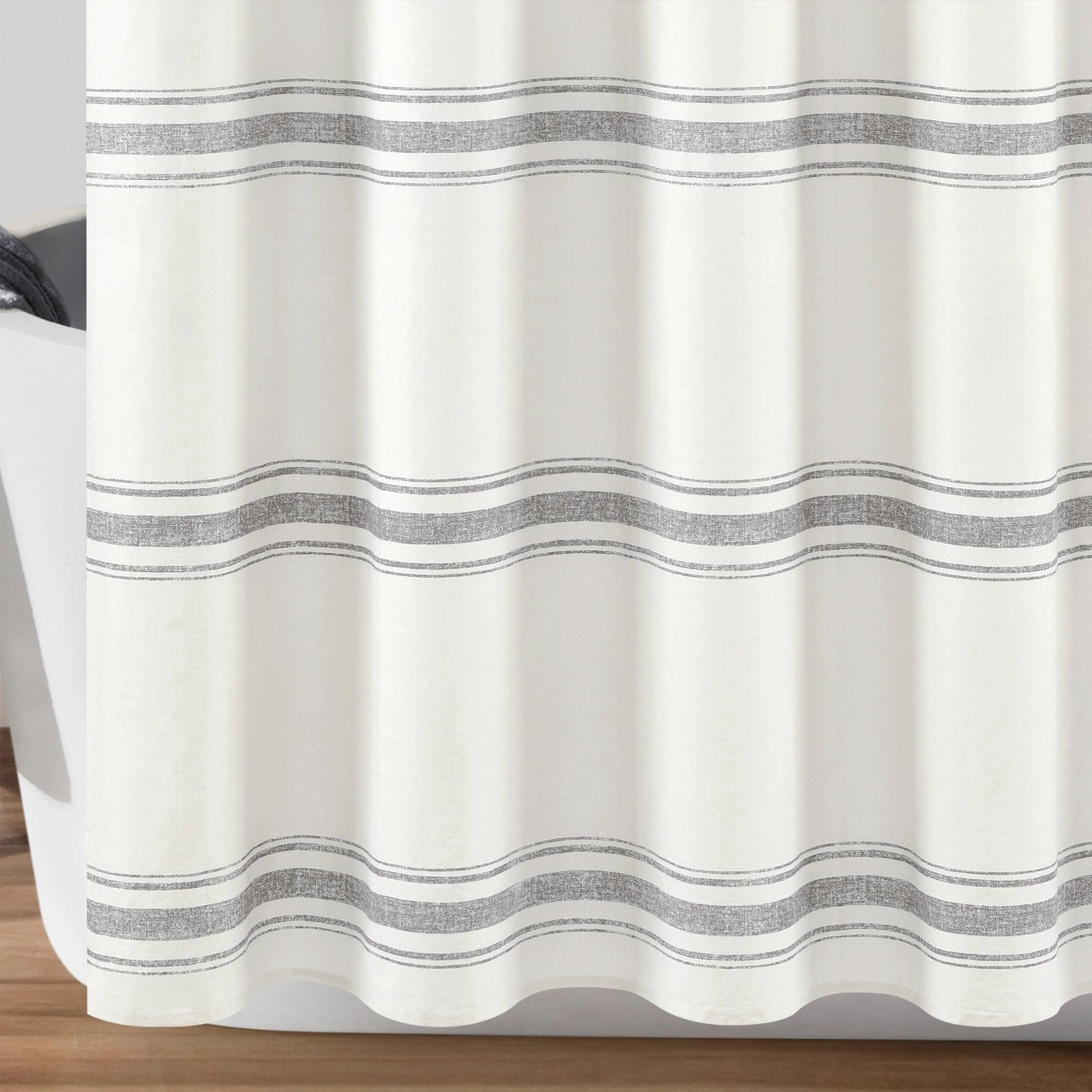 Farmhouse Stripe 100% Cotton Shower Curtain