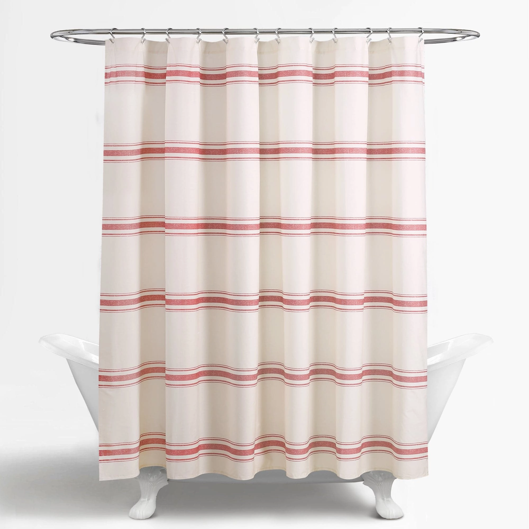 Farmhouse Stripe 100% Cotton Shower Curtain
