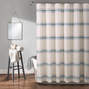 Farmhouse Stripe 100% Cotton Shower Curtain shower curtain,bath curtain,bathroom decor