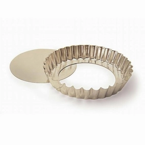 Fat Daddio's PFT-95 Fluted Pan Tart w/ False Bottom, 9.5" baking tools,cake baking,kitchen gadgets