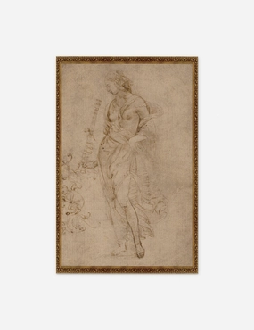 Female Figure with a Tibia Print by Raphael wall art,canvas print,home wall decor
