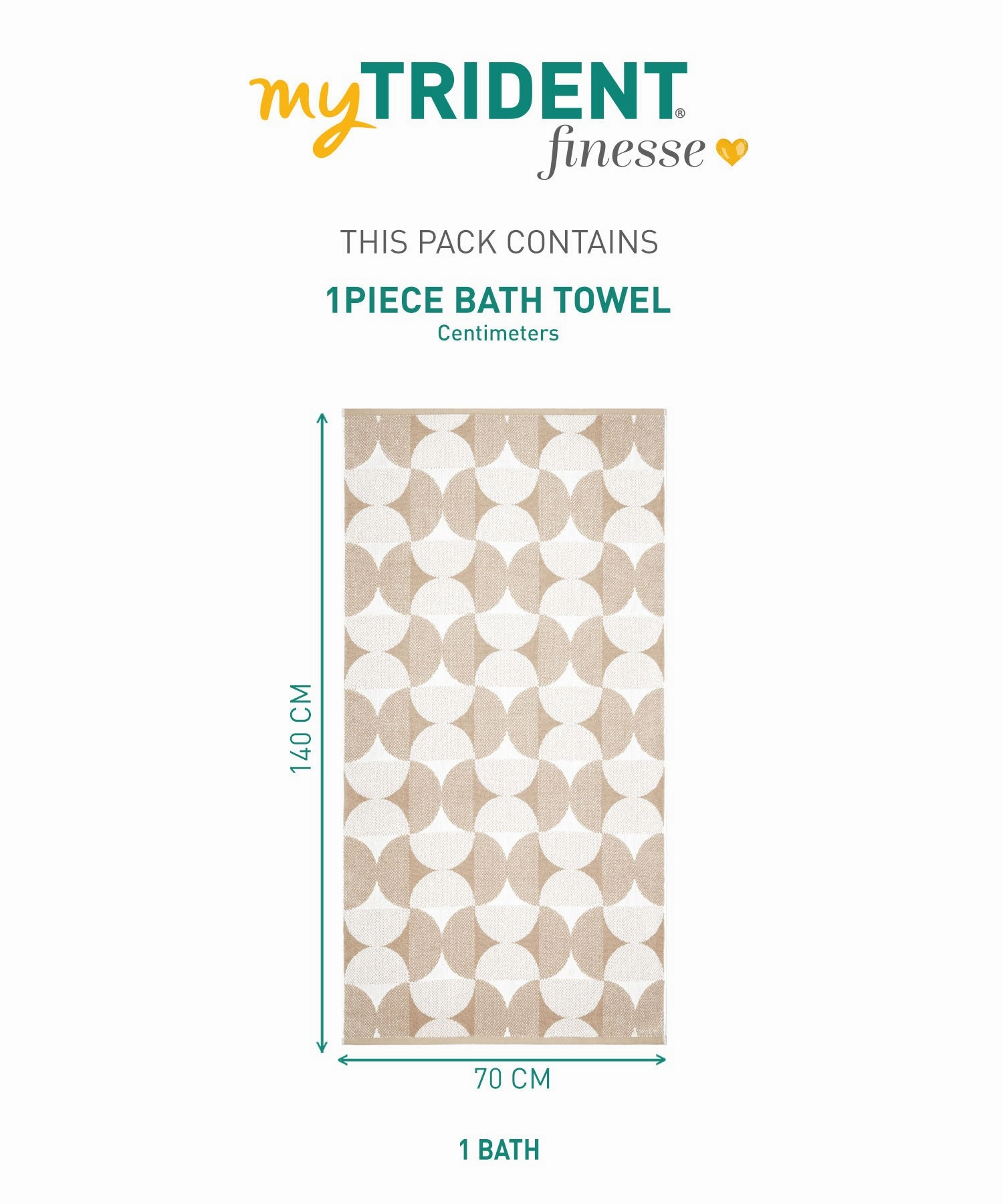 Finesse Fashion Bath Towel, 600 GSM, Cotton Rich, Cashmere