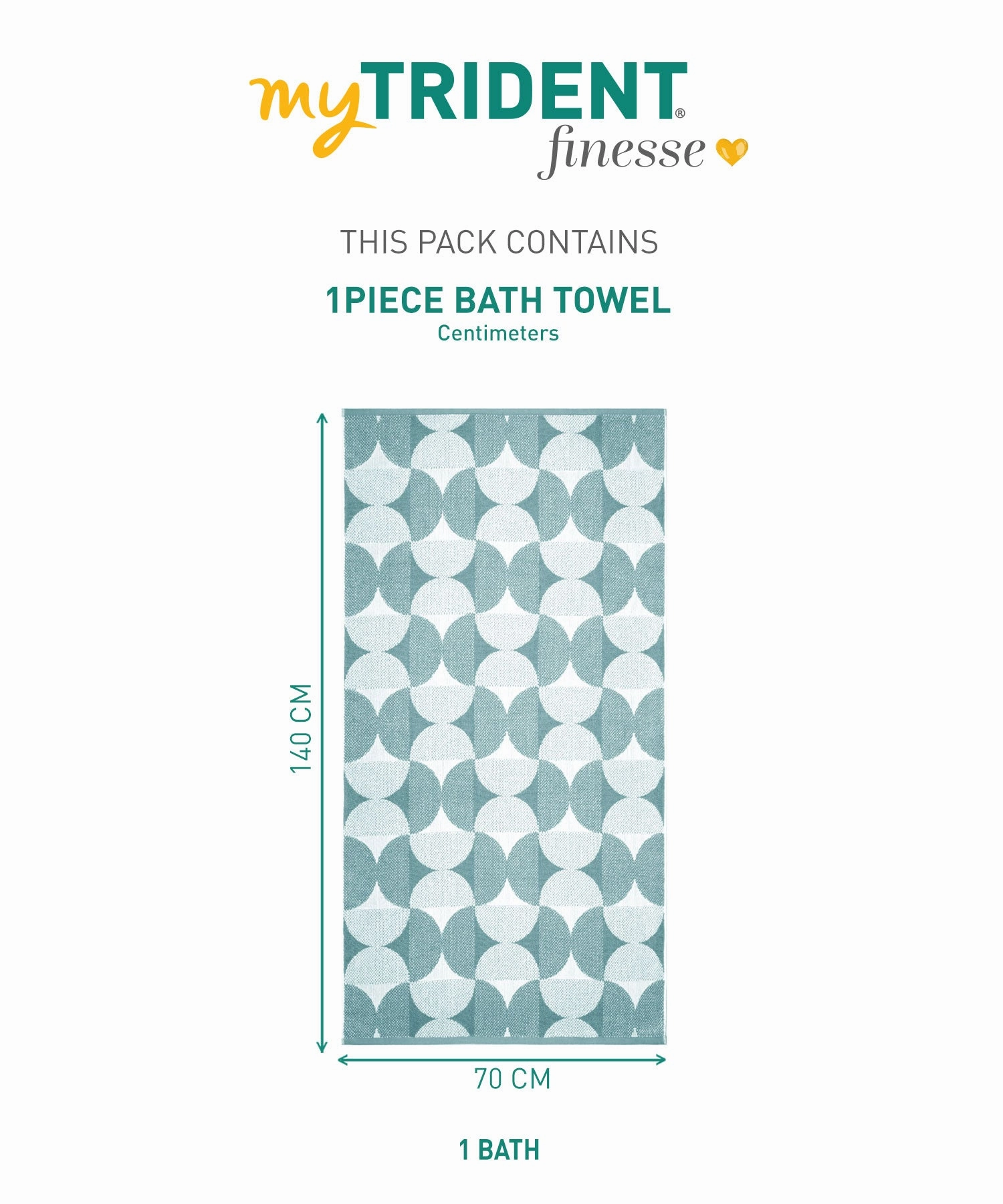 Finesse Fashion Bath Towel, 600 GSM, Cotton Rich, Mineral Blue