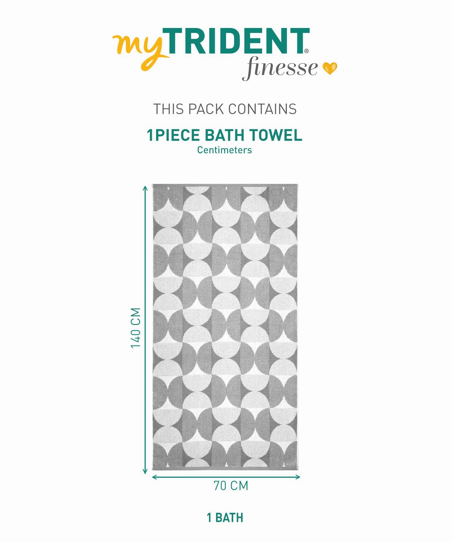 Finesse Fashion Bath Towel, 600 GSM, Cotton Rich, Sharkkin