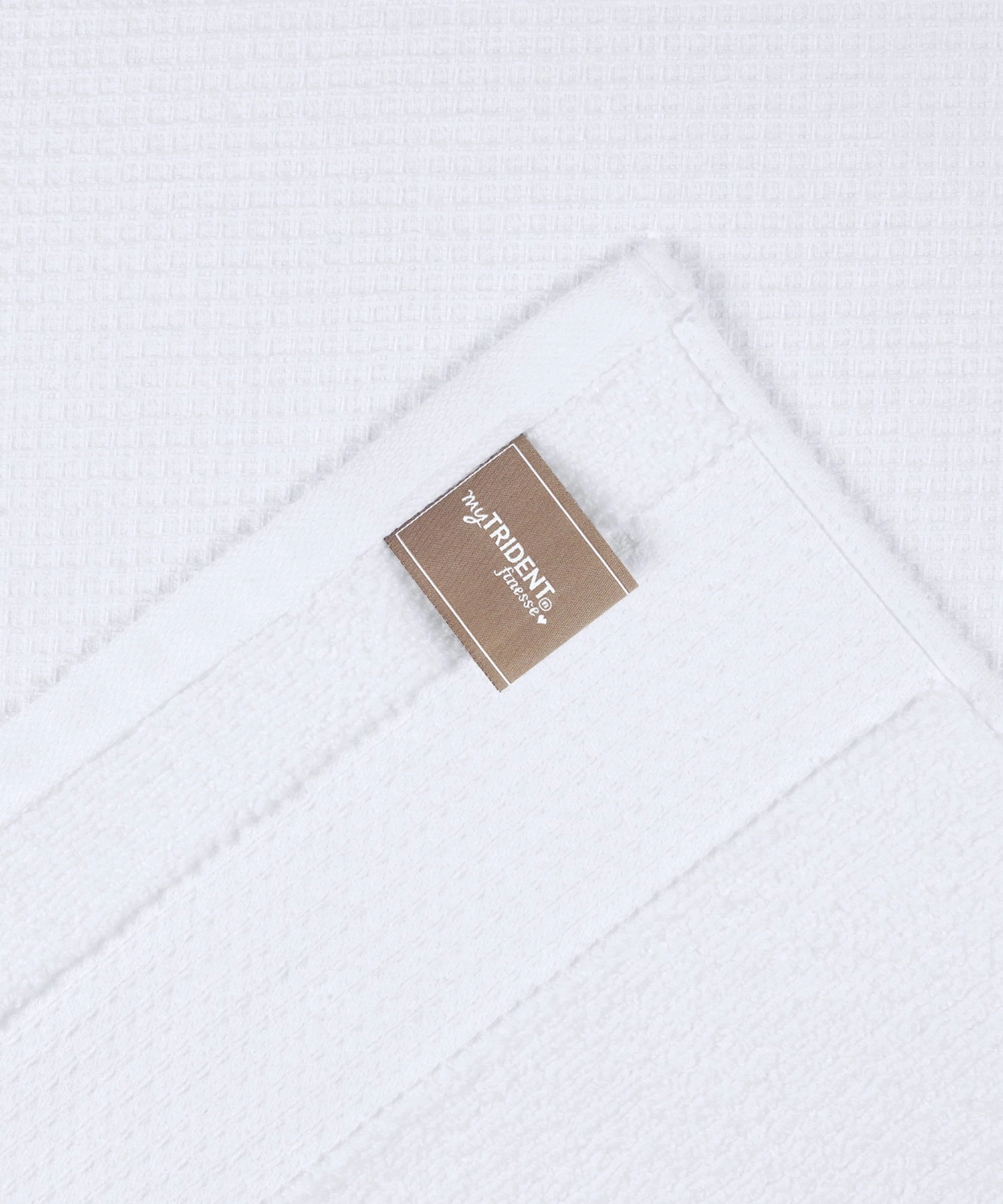 Finesse Fashion Waffle Towel , 600 Gsm, Cotton Rich, Bath Towel, White