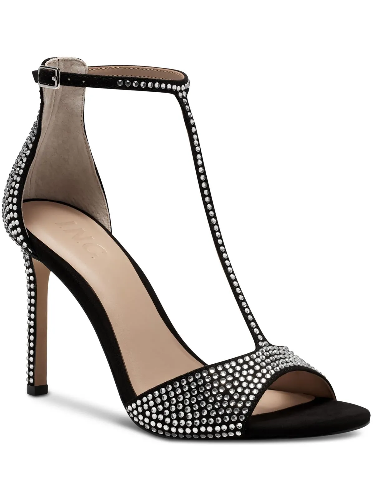Firah Womens Rhinestone T-Strap Heels