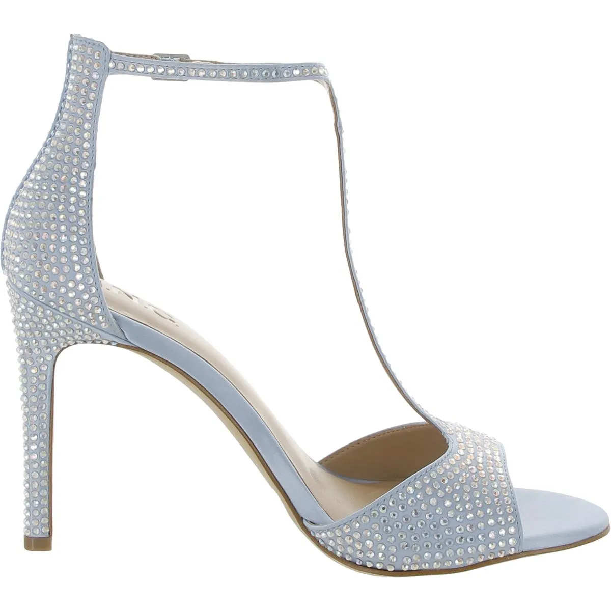 Firah Womens Rhinestone T-Strap Heels