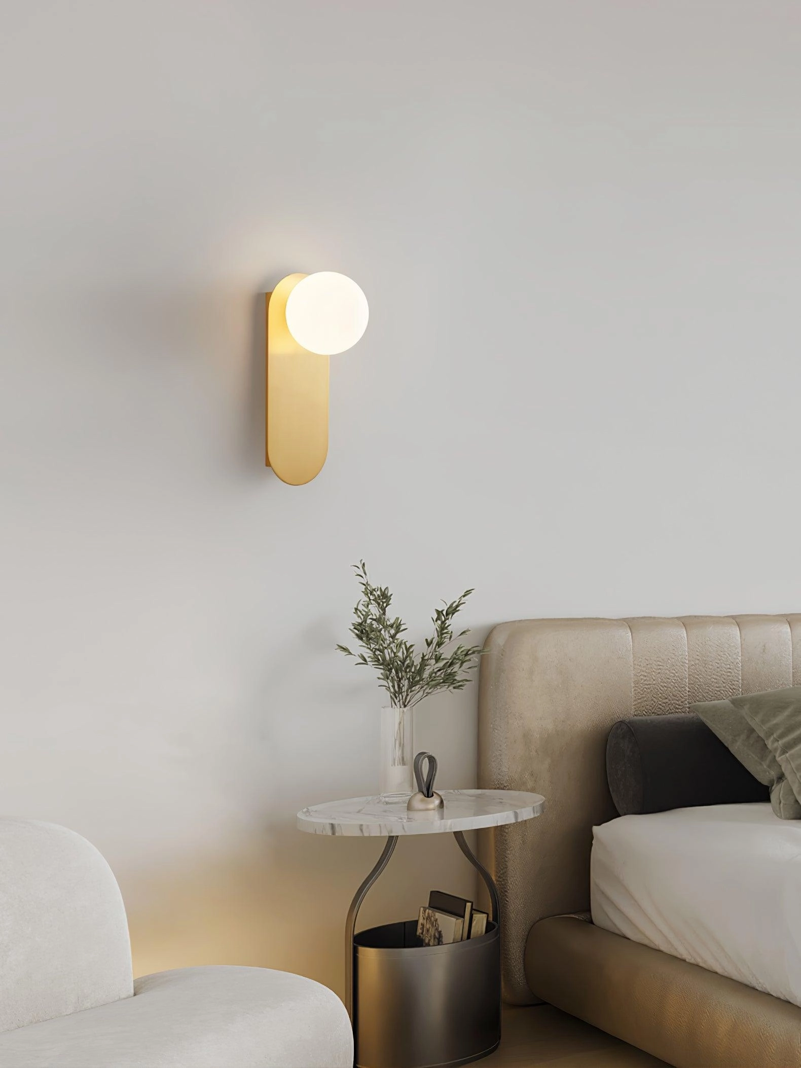 Flat Base Globe Sconce