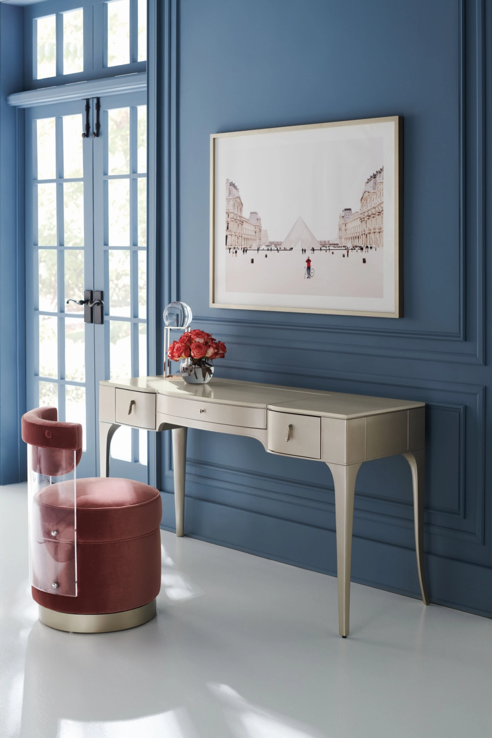 Flip Top Mirror Vanity Table | Caracole Kiss N Makeup