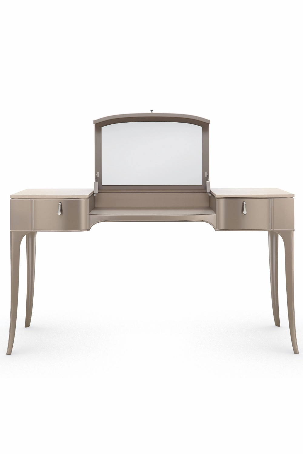 Flip Top Mirror Vanity Table | Caracole Kiss N Makeup