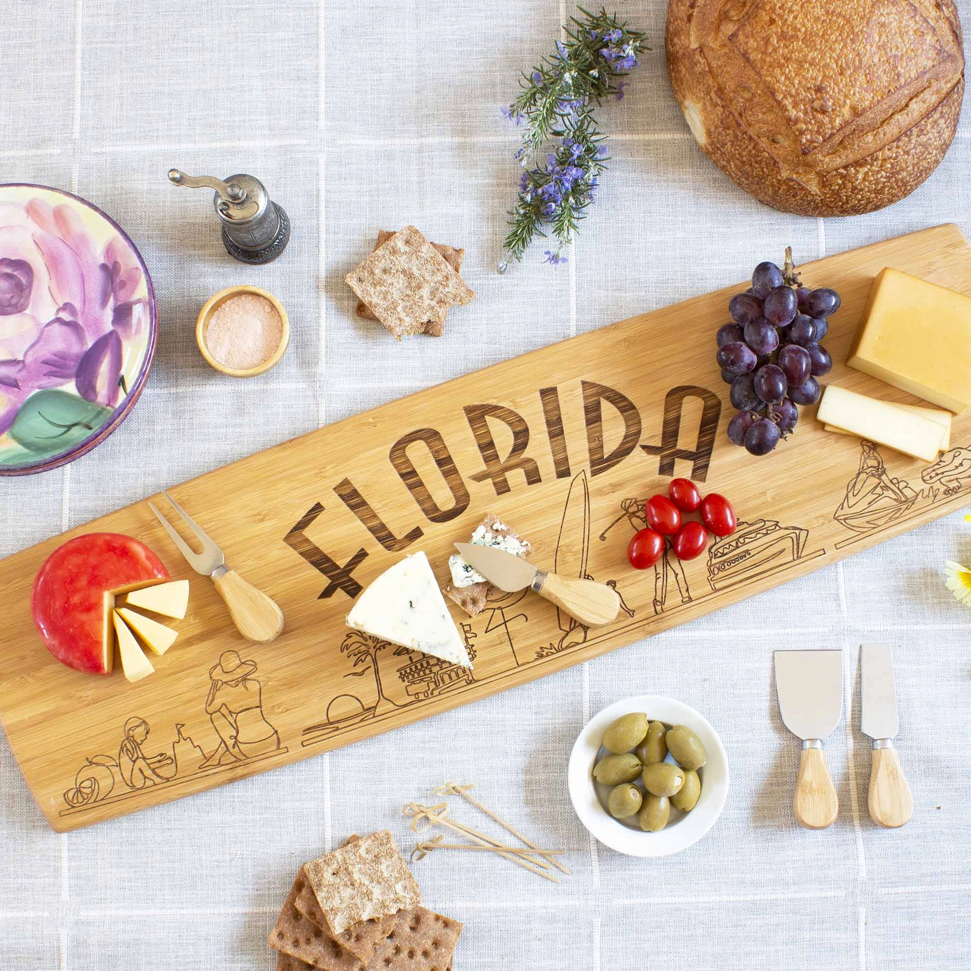 Florida Engraved XL Charcuterie Board, 30" x 8-1/2"