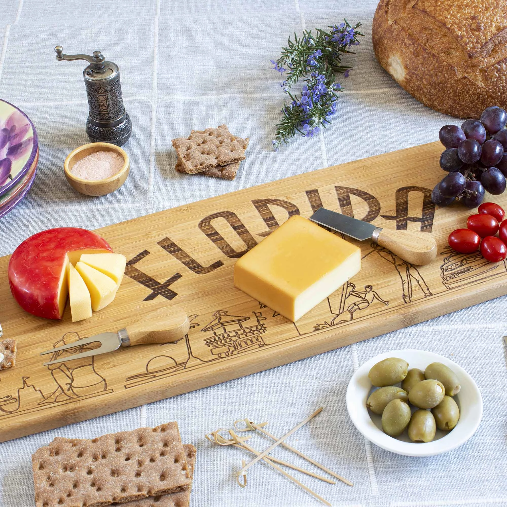 Florida Engraved XL Charcuterie Board, 30" x 8-1/2"
