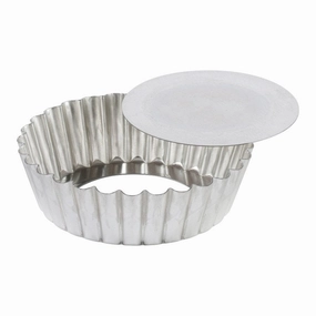 Fluted Tin Tart Mold w/ Removable Bottom, 9-1/2" baking tools,cake baking,kitchen gadgets